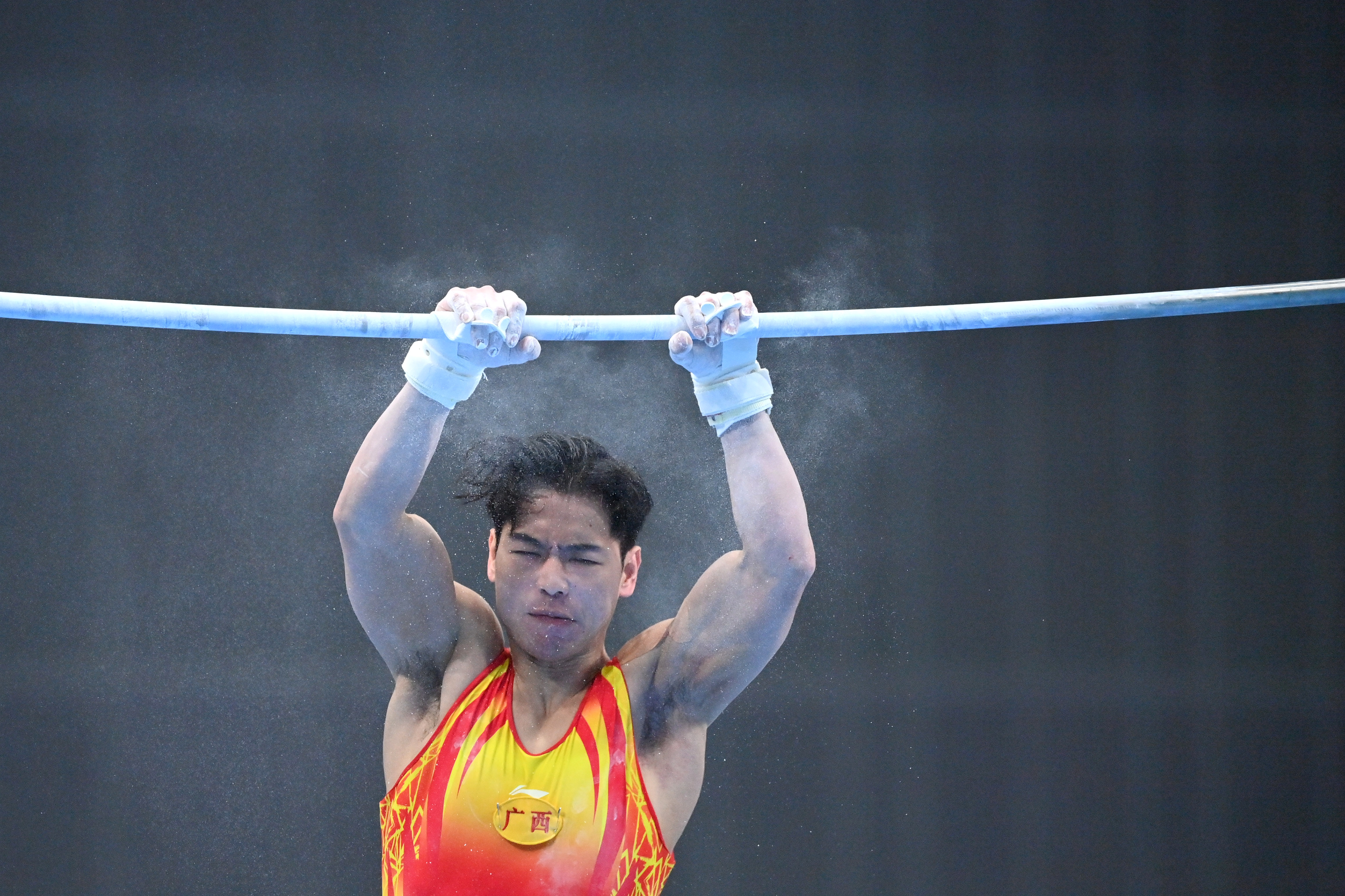 体操男子单杠赛中国选手摘铜